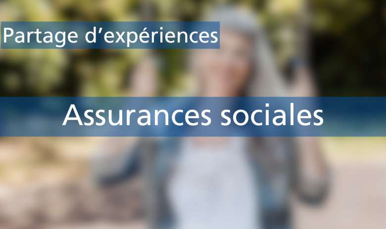Assurances sociales Femme assise floue avec le texte assurances sociales